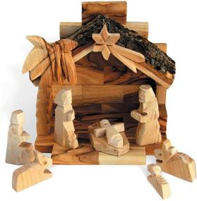 img 4 attached to Authentic Olive Wood Nativity Set - Handcrafted Figurines from Bethlehem