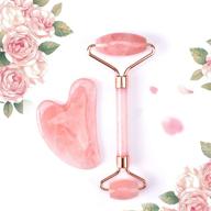 ❤️ muobofu heart-shape guasha beauty tool with rose quartz, natural jade scraping massage health care for spa salon therapy (size a) logo