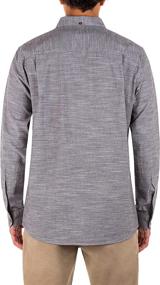 img 3 attached to Hurley Textured Sleeve Button Black Men's Clothing: Elevate Your Style with Modern Fashion