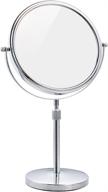 💄 nicesail tabletop makeup mirror 8 inch double-sided with 7x magnification: height adjustable, freestanding chrome mirror for shaving, beauty and grooming needs logo