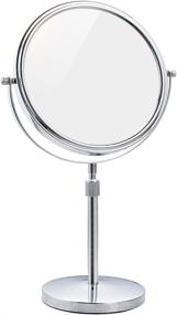 img 4 attached to 💄 Nicesail Tabletop Makeup Mirror 8 Inch Double-Sided with 7X Magnification: Height Adjustable, Freestanding Chrome Mirror for Shaving, Beauty and Grooming Needs