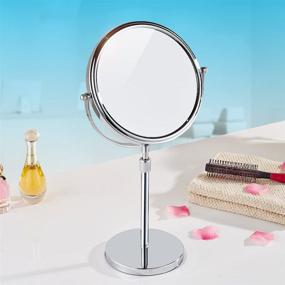 img 1 attached to 💄 Nicesail Tabletop Makeup Mirror 8 Inch Double-Sided with 7X Magnification: Height Adjustable, Freestanding Chrome Mirror for Shaving, Beauty and Grooming Needs