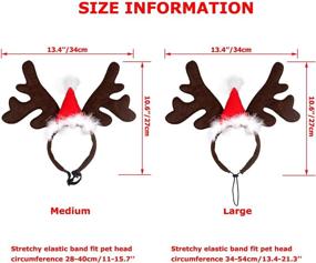 img 1 attached to 🦌 Christmas Costume Headwear for Dogs and Cats - BWOGUE Elk Reindeer Antler Headband with Santa Hat, Pet Accessories