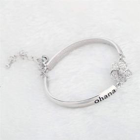 img 1 attached to 🌺 Ohana Means Family Bracelet: Exquisite Hibiscus Flower Charm Bracelet - Perfect Hawaiian Jewelry for Family & Best Friends