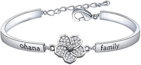 img 4 attached to 🌺 Ohana Means Family Bracelet: Exquisite Hibiscus Flower Charm Bracelet - Perfect Hawaiian Jewelry for Family & Best Friends