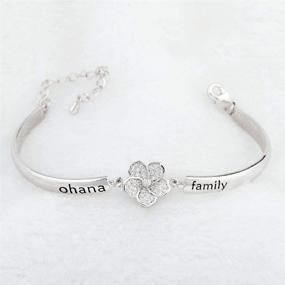 img 2 attached to 🌺 Ohana Means Family Bracelet: Exquisite Hibiscus Flower Charm Bracelet - Perfect Hawaiian Jewelry for Family & Best Friends