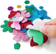 🦋 glitter foam flower and butterfly stickers – self-adhesive crafts supplies for kid's arts, greeting cards, scrapbooking, and home decoration (random colors) logo