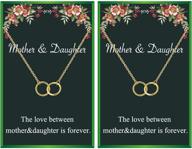 👩 interlocking circle mother daughter necklace set - charm necklaces for 2 mommy daughter women girls, gift for mom and daughter logo