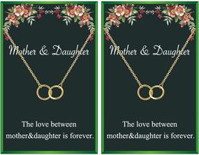 img 4 attached to 👩 Interlocking Circle Mother Daughter Necklace Set - Charm Necklaces for 2 Mommy Daughter Women Girls, Gift for Mom and Daughter