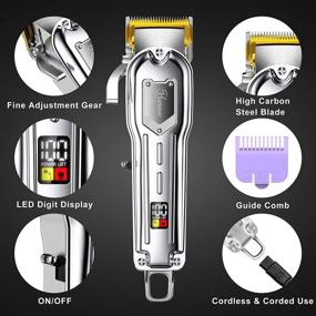 img 1 attached to Hatteker Cordless Men's Hair Clipper Trimmer Kit - Professional Barber Haircut and Cutting Set