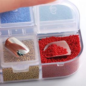 img 1 attached to 💅 Enhance Your Nail Art with Hisenlee 12 Colors Nail Caviar Beads Micro Ball Micro Crystal Glass - Trendy Caviar Decorations in a Box