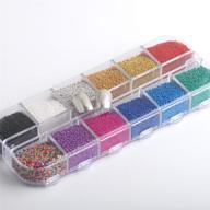 💅 enhance your nail art with hisenlee 12 colors nail caviar beads micro ball micro crystal glass - trendy caviar decorations in a box logo