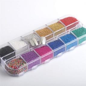 img 4 attached to 💅 Enhance Your Nail Art with Hisenlee 12 Colors Nail Caviar Beads Micro Ball Micro Crystal Glass - Trendy Caviar Decorations in a Box