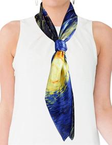 img 2 attached to Dahlia Womens Luxury Square Scarf Women's Accessories