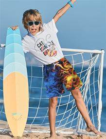 img 1 attached to Boys' Quick Dry UPF50+ Swim Trunks: Freshhoodies Cool Funny Beach Surf Shorts (Ages 6-14 Years)