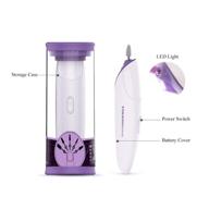 cordless electric nail care set with stand & led light, 5-in-1 automatic manicure/pedicure kit: buffer, polisher, shaper, shiner - perfect gift ideas for nail care logo