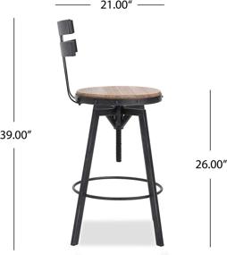 img 1 attached to 🪑 Alanis Firwood Barstool by Christopher Knight Home - 39 inch, Black Brush Silver