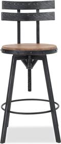 img 4 attached to 🪑 Alanis Firwood Barstool by Christopher Knight Home - 39 inch, Black Brush Silver