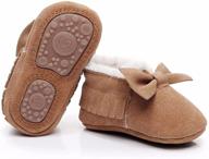 👶 warm and stylish bebila baby moccasins: fur fleece lined genuine leather slippers for infants - perfect for autumn and winter! logo