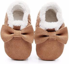 img 1 attached to 👶 Warm and Stylish Bebila Baby Moccasins: Fur Fleece Lined Genuine Leather Slippers for Infants - Perfect for Autumn and Winter!