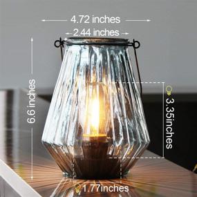 img 3 attached to 🏮 Blue Vintage Style Lantern Lamp - Battery Operated & Cordless LED Table Lamp with Timer, Perfect Decorative Lighting for Indoor/Outdoor Use: Patio, Home, Hallway, Deck, Spare Room, Bedroom, Tabletop, Fireplace