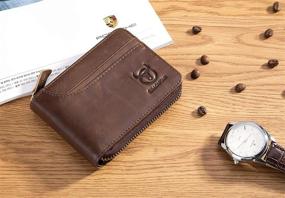 img 3 attached to Men's Vintage Leather Wallet with RFID Blocking - Essential Accessories