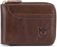 men's vintage leather wallet with rfid blocking - essential accessories logo