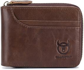 img 4 attached to Men's Vintage Leather Wallet with RFID Blocking - Essential Accessories