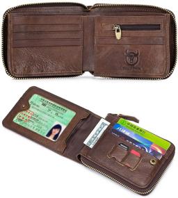 img 1 attached to Men's Vintage Leather Wallet with RFID Blocking - Essential Accessories