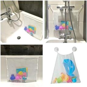 img 3 attached to 🛁 Durable Mesh Bath Toy Storage Organizer with 2 Extra Strong Suction Cups – Large Bag/Holder for Toys, Shower Caddy, and Baby Gift