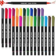 🎨 dual brush coloring markers - dual tip brush pens with 30% more ink for coloring books, drawing, journaling, note taking and more - 24 vibrant colors logo