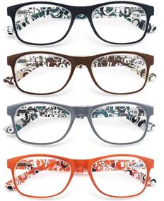 img 3 attached to 👓 Stylish 4 Pack of Floral Printed Women's Reading Glasses with Lightweight Comfort and Flexible Hinges (4.0 Strength)