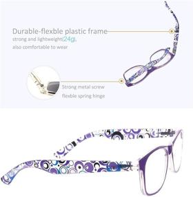 img 1 attached to 👓 Stylish 4 Pack of Floral Printed Women's Reading Glasses with Lightweight Comfort and Flexible Hinges (4.0 Strength)