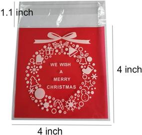 img 3 attached to 🍪 100PCS Clear Christmas Cookie Bags - Self Adhesive Bags for Candy Treat, Chocolate, and Gifts with Bell