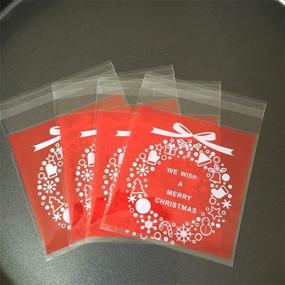 img 2 attached to 🍪 100PCS Clear Christmas Cookie Bags - Self Adhesive Bags for Candy Treat, Chocolate, and Gifts with Bell