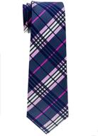 👔 retreez tartan checkered plaid woven boy's tie - ages 8-10 logo