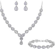 sparkling brilove infinity figure 8 y-necklace set with teardrop cz, tennis bracelet, and dangle earrings for wedding and bridal logo