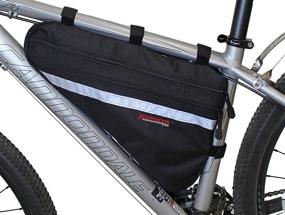 img 1 attached to 🚴 Bushwhacker Fargo Black - Large Triangle Bicycle Frame Bag with Reflective Trim for Cycling - Bike Under Seat Top Tube Bag - Front Rear Accessories Crossbar