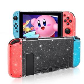 img 4 attached to 💎 Durable DLseego Dockable Crystal Case for Nintendo Switch - Protective & Stylish Glitter Bling Cover with Shock-Absorption and Anti-Scratch Design - Crystal Glitter