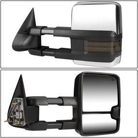 img 3 attached to 🚗 DNA Motoring Chrome Powered Towing Mirrors + Heated + LED Turn Signal + Manual Telescoping for 99-02 Silverado/Sierra, 00-02 Tahoe/Suburban/Yukon