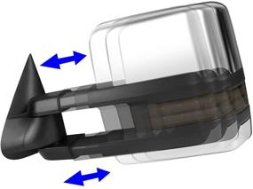 img 2 attached to 🚗 DNA Motoring Chrome Powered Towing Mirrors + Heated + LED Turn Signal + Manual Telescoping for 99-02 Silverado/Sierra, 00-02 Tahoe/Suburban/Yukon