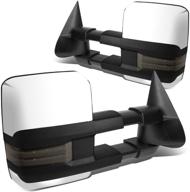 🚗 dna motoring chrome powered towing mirrors + heated + led turn signal + manual telescoping for 99-02 silverado/sierra, 00-02 tahoe/suburban/yukon logo