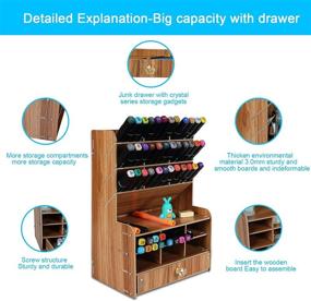 img 3 attached to 🖊️ Simperfor Wooden Pen Holder with Drawer - Multi-Functional Desk Organizer and Easy Assembly - Black Desktop DIY Pencil Holder for Home and Office Art Supplies Storage