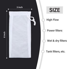 img 3 attached to 🐠 6-Piece High-Flow Drawstring Mesh Bags for Small Aquarium Filter - Reusable Fish Tank Charcoal Filter Bags for Fresh or Saltwater Tanks from Mudder