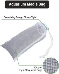 img 1 attached to 🐠 6-Piece High-Flow Drawstring Mesh Bags for Small Aquarium Filter - Reusable Fish Tank Charcoal Filter Bags for Fresh or Saltwater Tanks from Mudder