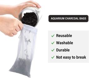 img 2 attached to 🐠 6-Piece High-Flow Drawstring Mesh Bags for Small Aquarium Filter - Reusable Fish Tank Charcoal Filter Bags for Fresh or Saltwater Tanks from Mudder