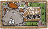 🐾 dii коврик для двери с печатью животных 18x30 из койры - легкая очистка лап кота логотип
