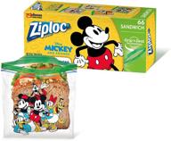 convenient on-the-go freshness with ziploc sandwich and snack bags - 66 count, mickey and friends designs logo
