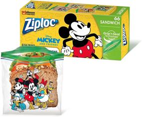 img 4 attached to Convenient On-the-Go Freshness with Ziploc Sandwich and Snack Bags - 66 Count, Mickey and Friends Designs