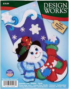 img 2 attached to ❄️ Tobin Snowflake Snowman Stocking Felt Applique Kit - 18 Inches Long, 18"" ⟶ "Tobin Snowflake Snowman Stocking Felt Applique Kit - 18" Length, 18 Inches